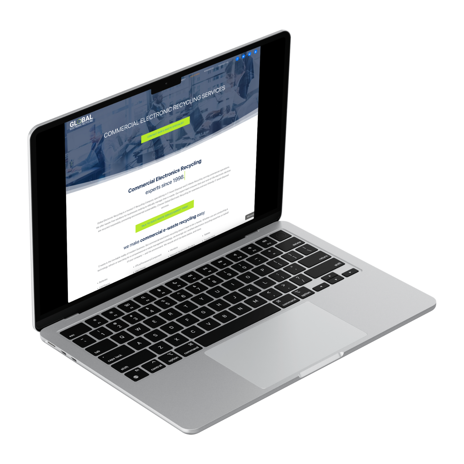 GER website - website design and development example