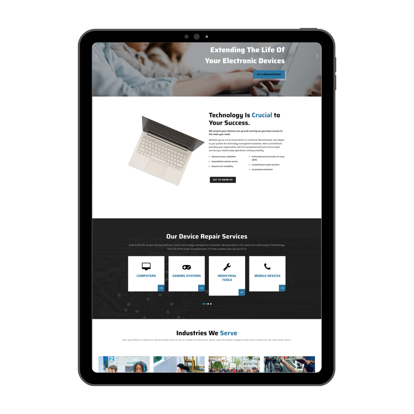 iDoc website - website design and development example